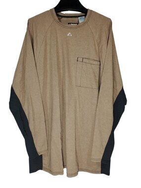 Bulwark FR Long Sleeve Base Layer Shirt Men's XXL Khaki Flame Resistant 6.4 ATPV